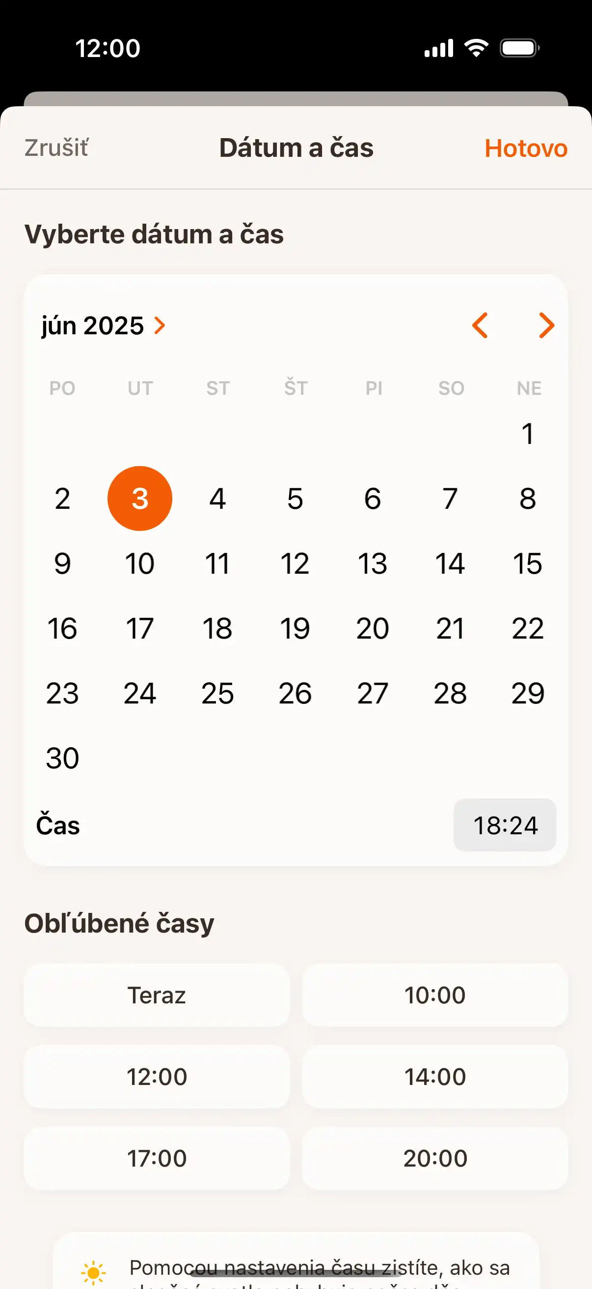 Time travel interface showing date and time picker to check sun position at future or past moments