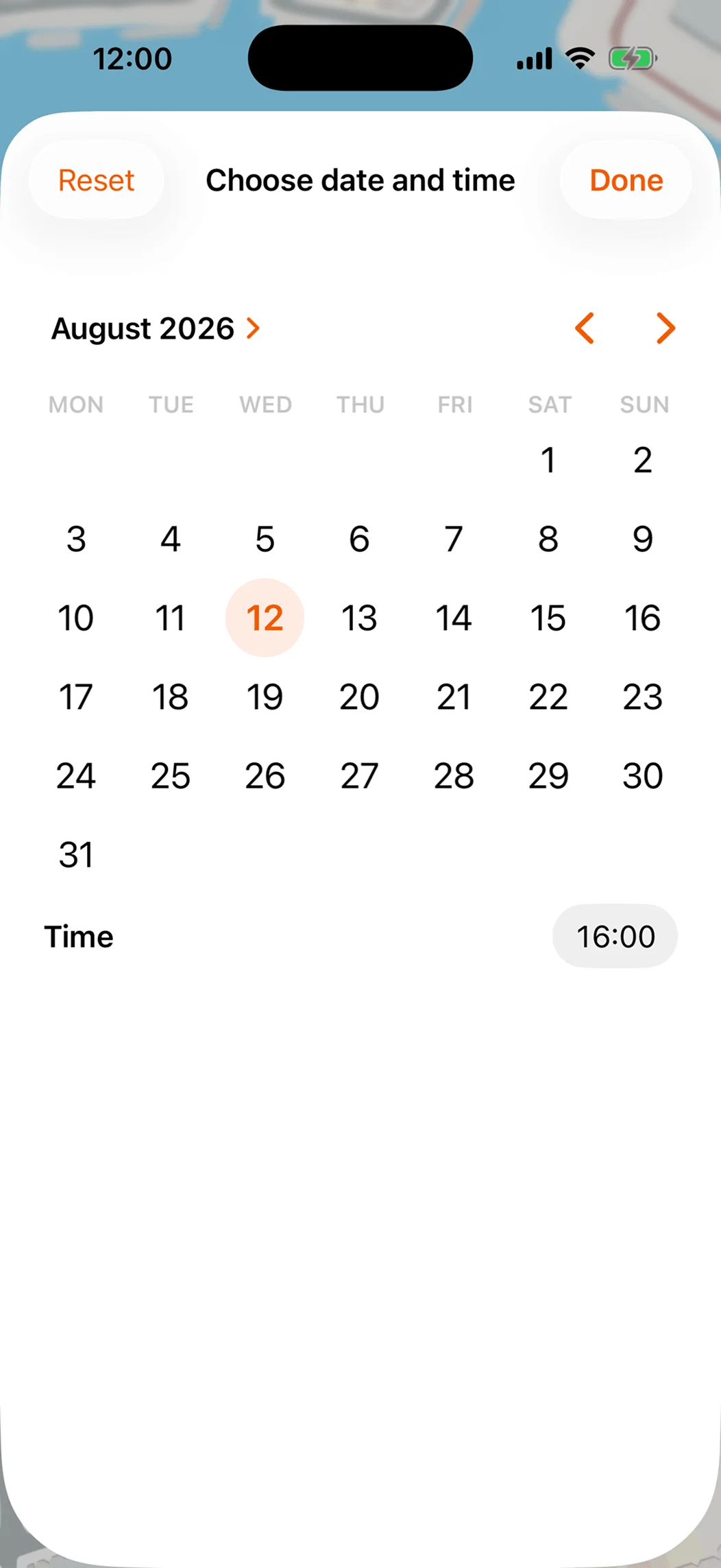 Time travel interface showing date and time controls to check sun position at any future or past moment